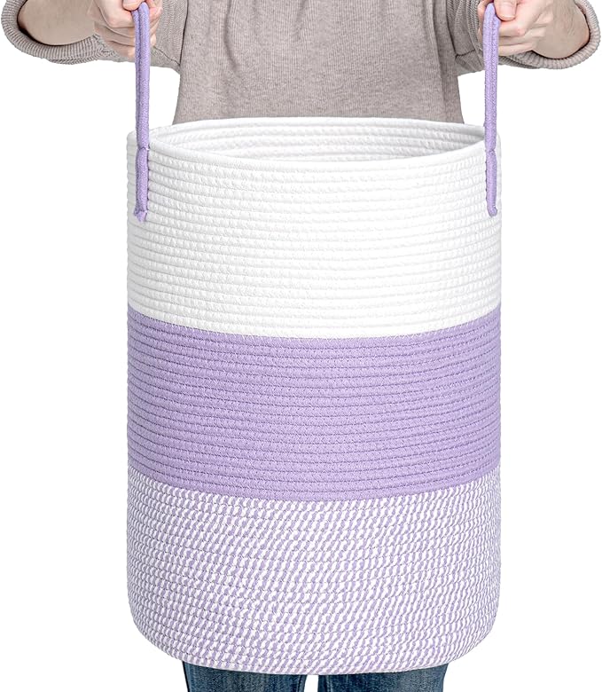 CLHMILY&Z 40L Laundry Basket Round Storage Rope Basket by ClhmilyZ