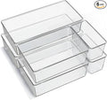 6 Pack Large Clear Plastic Drawer Organizer Trays – Non-Slip Storage Bins by Unknown