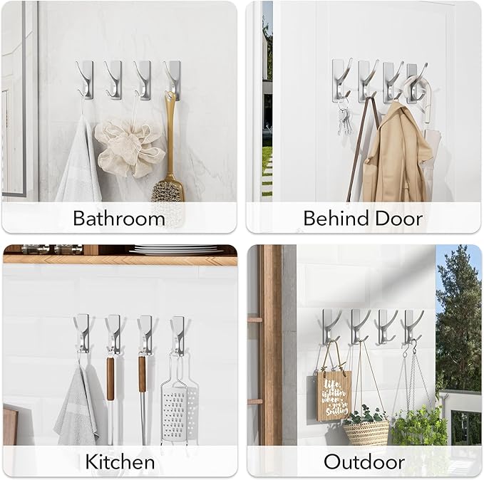 Self-Adhesive Coat Hooks for Hanging - Image 7
