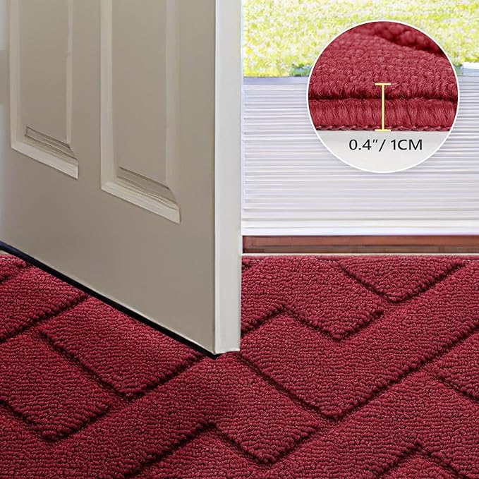 hicorfe Indoor Door Mat, Non Slip Door Mats, Absorbent Resist Dirt Entrance - Image 4