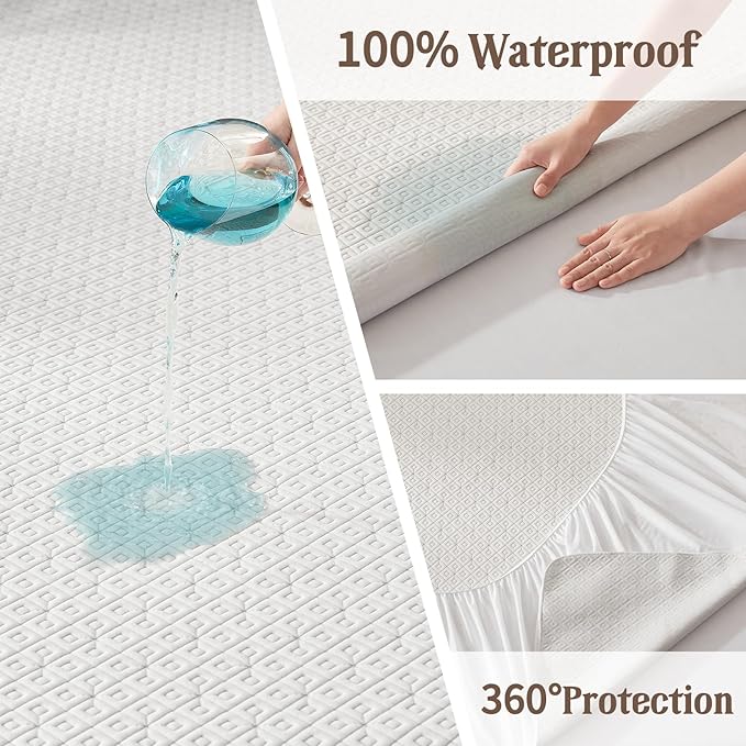 BEDLORE Queen Mattress Protector, Waterproof Noiseless Mattress Cover - Image 4