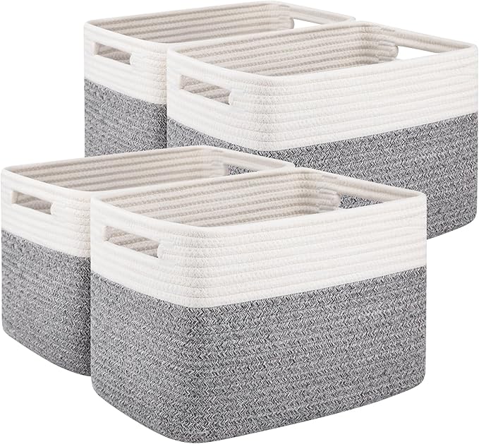 OIAHOMY 4 Pack Storage Baskets for Organizing, Basket for Shelves by MasterofSpaceOptimization