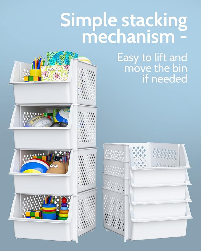 TidyFriend Plastic Stackable Storage Bins - Image 5