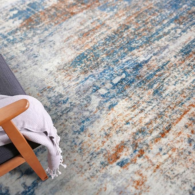 IOHOUZE Abstract Round Area Rug 6 Ft Washable Circle Rugs Large Round Rug Non - Image 7