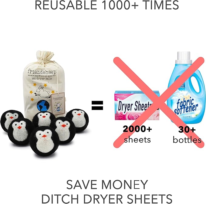 Friendsheep Wool Dryer Balls, Organic Fair Trade Reusable Fabric Softener - Image 2