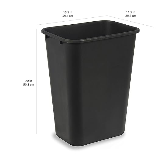 Amazon Basics Trash Can, Rectangular Commercial Office Wastebasket, 10 Gallon - Image 3