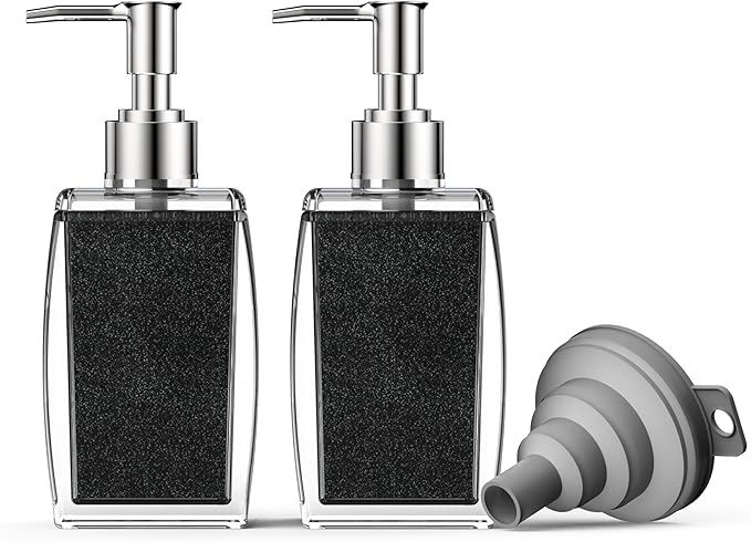 Black Soap Dispenser with Refillable Plastic Pump by Unknown
