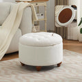 24Inch Round Storage Ottoman by WUTUTUEE