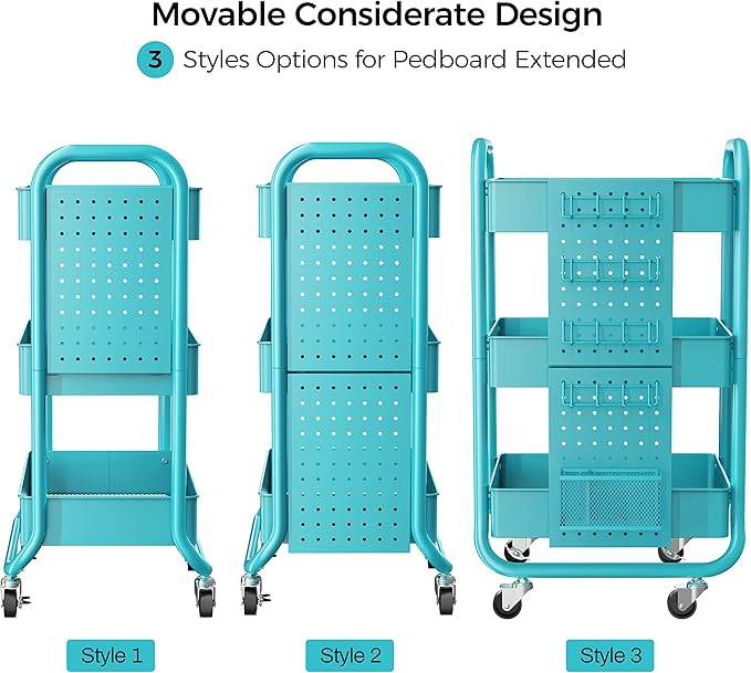 DESIGNA 3-Tier Utility Storage Rolling Cart - Image 7