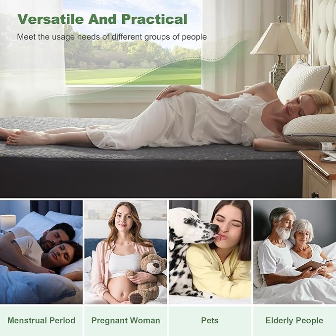Waterproof Mattress Protector, Twin XL Size Mattress Pad Fitted 6-15" Deep - Image 6