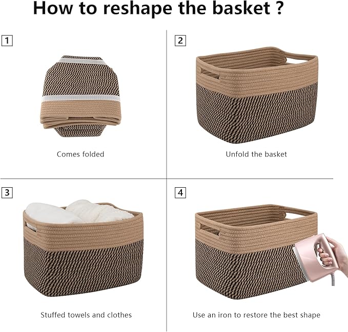 OIAHOMY 4 Pack Storage Baskets for Organizing, Basket for Shelves - Image 7