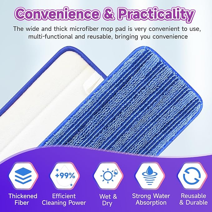 8 Pack Reusable Mop Pads Compatible - Image 3