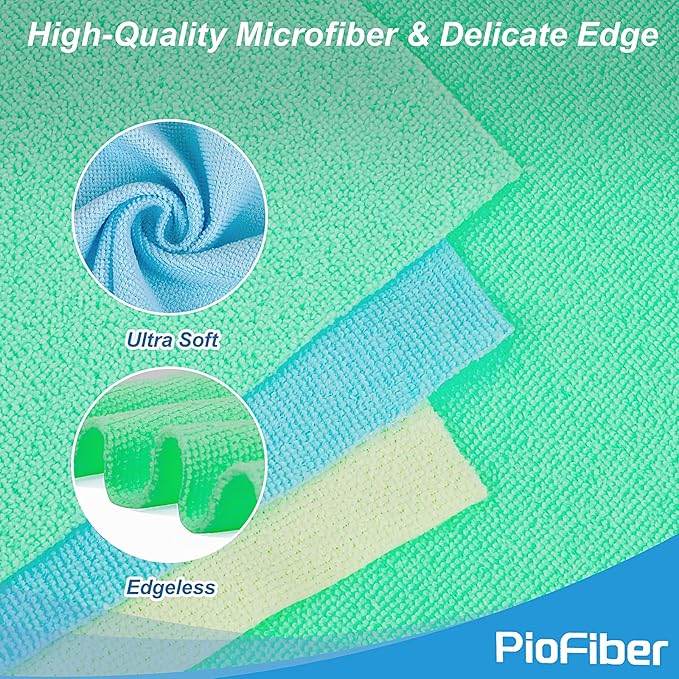 Shop Towels – 50 Pack Edgeless Microfiber Cleaning Cloths, Lint-Free & Reusable - Image 4