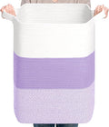 CLHMILY&Z 75L Laundry Basket Rectangular Lavender Rope by ClhmilyZ