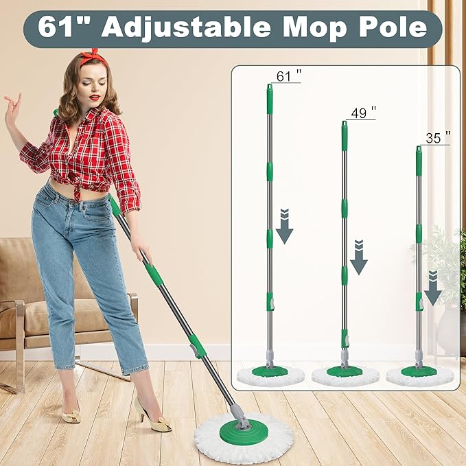 Dual Compartment Spin Mop and Bucket, Mop and Bucket - Image 8