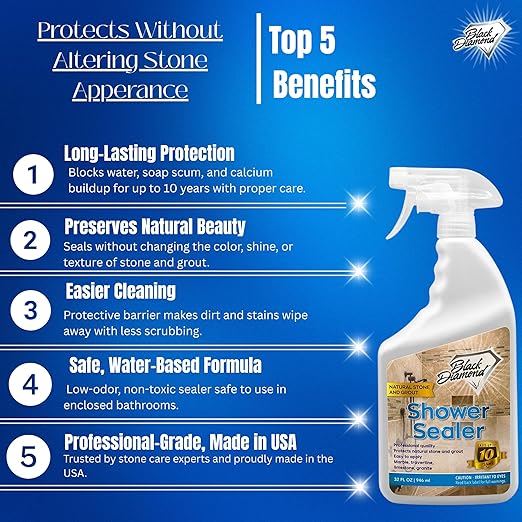 Black Diamond Stoneworks Shower Glass Cleaner Spray & Natural Stone Shower - Image 2