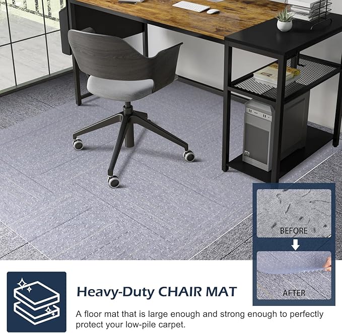 SALLOUS Chair Mat for Carpet, Heavy Duty Vinyl Floor Mat - Image 5