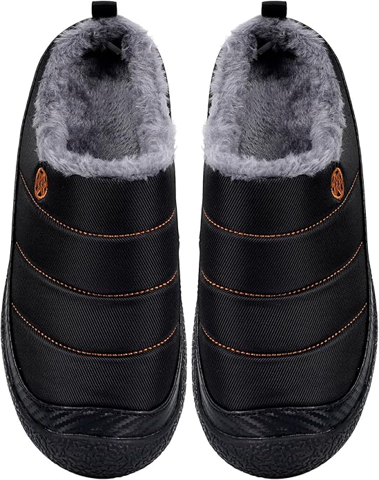 Womens Mens House Slippers Slip on Snow Winter Warm Fully Fur Lined Slippers - Image 6