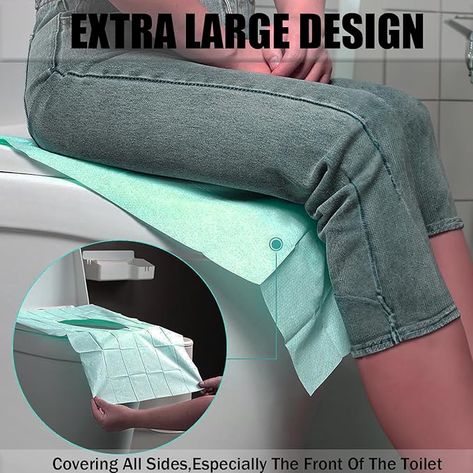 50 Pack Toilet Seat Covers Disposable 16x24 Inch XL Portable Toilet Liners - Image 6