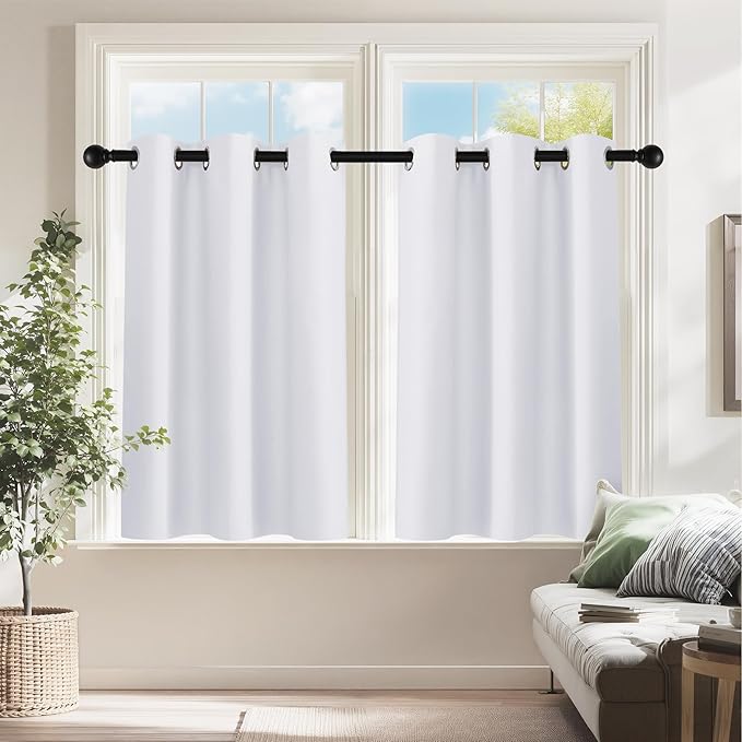 PONY DANCE Room Darkening Window Curtain Tiers, Kitchen/Bathroom/Kids Bedroom by PONYDANCE