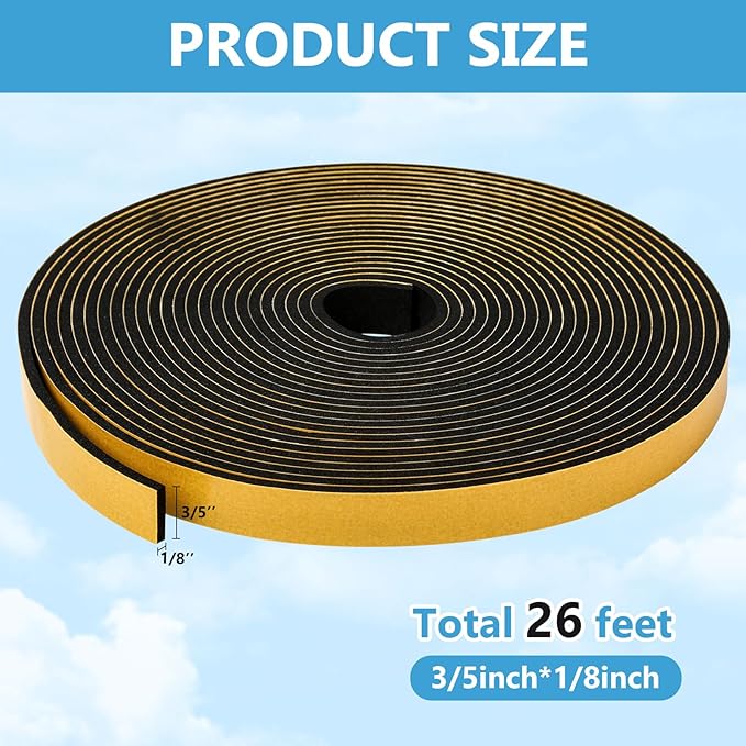 Black Weather Stripping Door Seal Strip, Strong Adhesive, Lightproof, Soundproof - Image 2