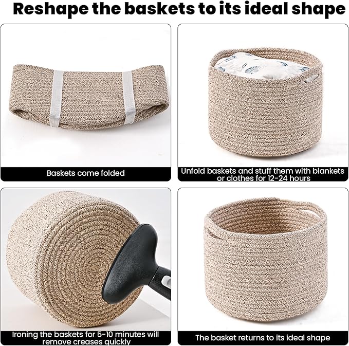 Small Storage Baskets for Organizing, Organizer Baskets for Shelves, Small - Image 7