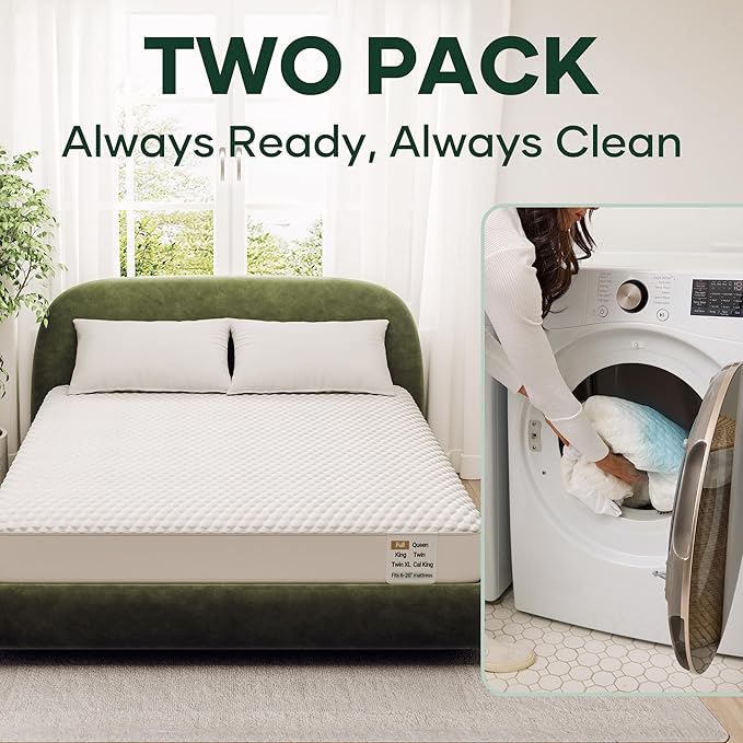 OhGeni 100% Waterproof Mattress Protector, Crib Size-2 Pack Mattress Pad - Image 4