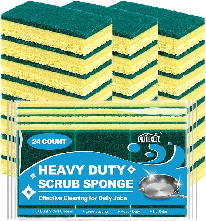 HOMEXCEL Sponges Kitchen 24pcs, Heavy Duty Sponges by HOMEXCEL