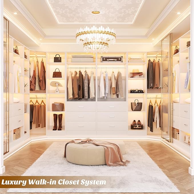 Corner Closet System with 3 Drawers, Corner Closet Organizer System with 13 - Image 2