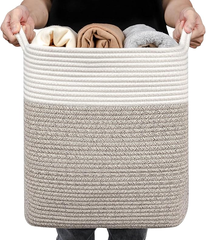 Medium and Large Woven Basket//With Handle, Used by Laughbird