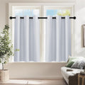 PONY DANCE Greyish White Room Darkening Kitchen Curtains 2 Panels Set, Thermal by PONYDANCE