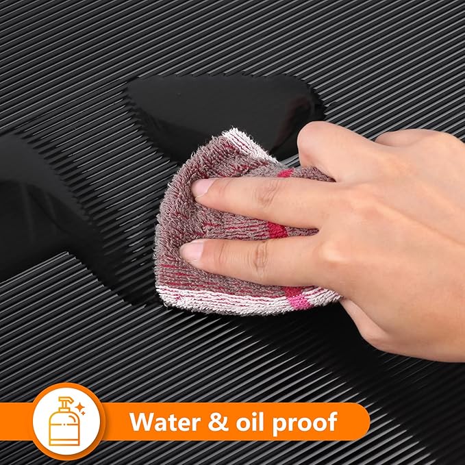 Black Shelf Liners for Kitchen Cabinets Non-Adhesive, Drawer Mat Liner for - Image 4