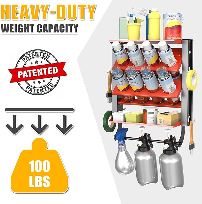 Ultrawall Spray Can Holder Rack, Heavy Duty Steel Wall Mounted Spray Bottle - Image 4