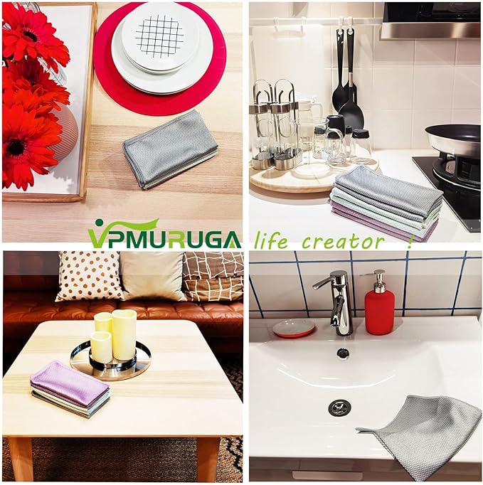 Nanoscale Cleaning Cloth, Easy Clean Fish Scale Microfiber Glass Cleaning - Image 6
