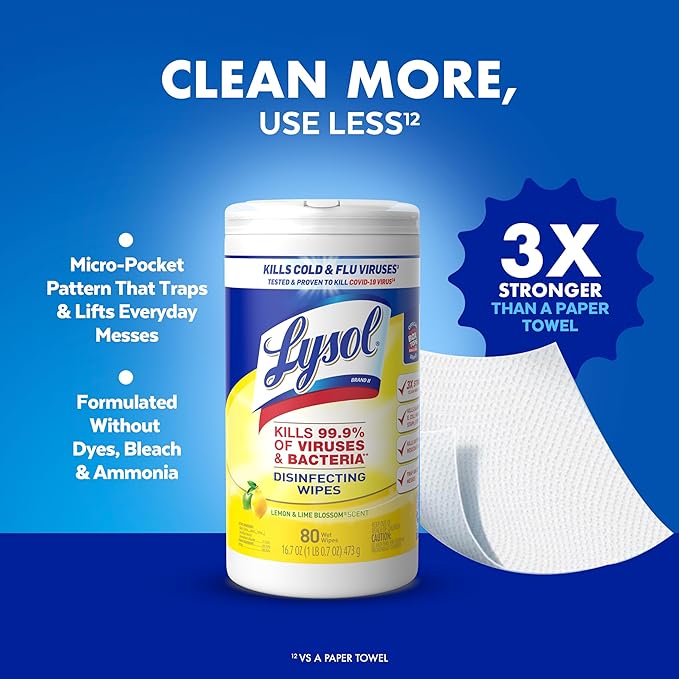 Lysol Disinfectant Wipes Bundle, Dorm Room Essentials, - Image 5