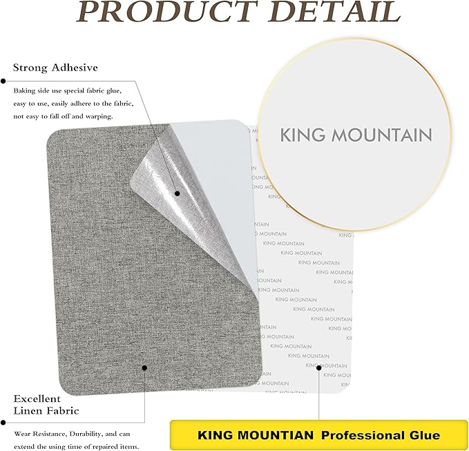 KING MOUNTAIN Fine Linen Fabric Patches, Self-Adhesive, 8x11 inch, - Image 2