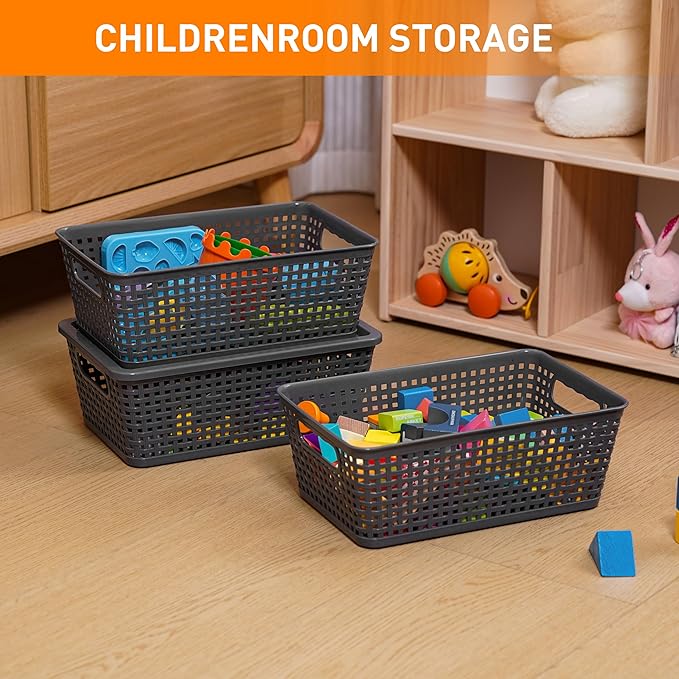 Plastic Storage Baskets With Lid, Storage Bins - Image 6