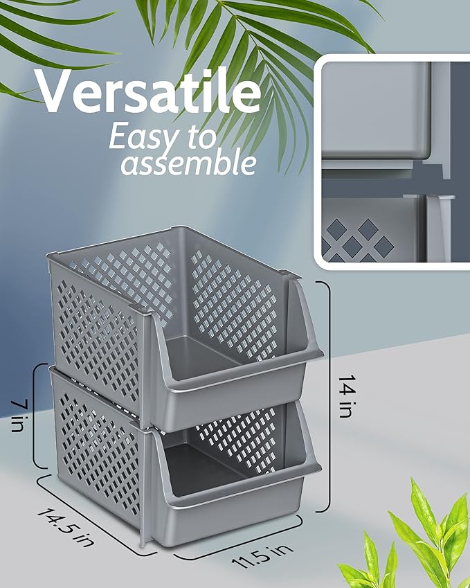Skywin Plastic Stackable Storage Bins - Image 3