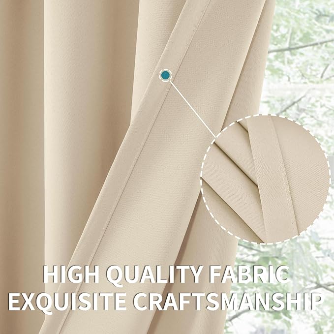BGment Champagne Blackout Curtains 45 Inches Long - Image 5