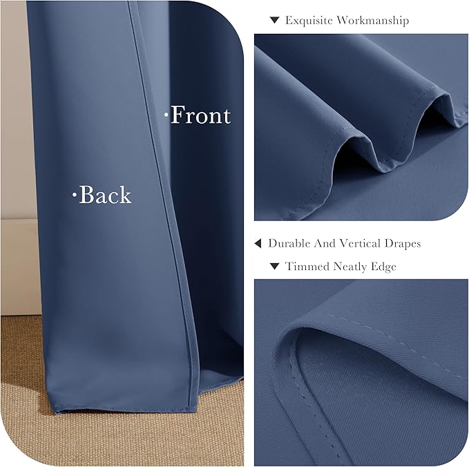 PONY DANCE Blue Thermal Blackout Curtains - Image 5