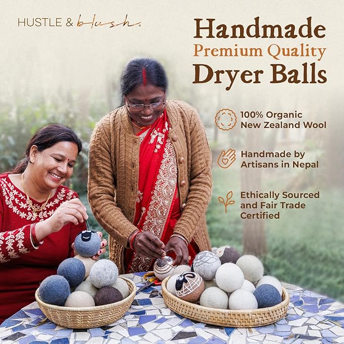 Fluff Ewes Wool Dryer Balls 3 Pack Premium New Zealand Wool Laundry Balls - Image 3