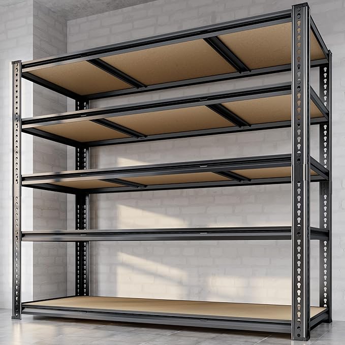 48"W Garage Shelving, 3050LBS Storage Shelves Heavy Duty, 5 Tier Metal Shelving by Unknown