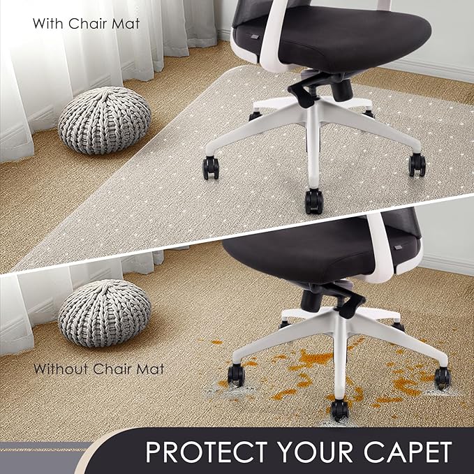 Kuyal Office Chair Mat for Carpet, 36x48 Clear Heavy Duty Computer Chair Mat - Image 2