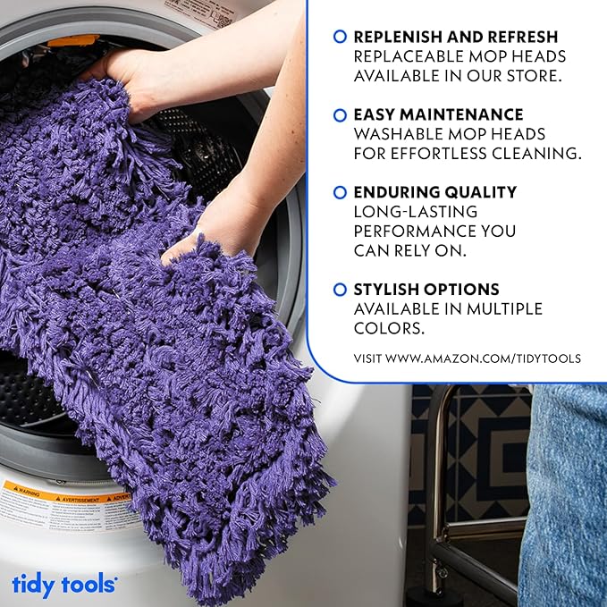Commercial Dust Mop Replacement Head – 48 x 5 in. Cotton Nylon Reusable Mop - Image 3