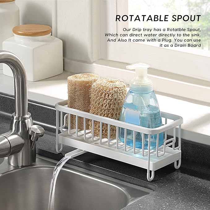 SunnyPoint Never Rust Aluminum Utensil, Sink Cleaning Tools Holder - Image 2