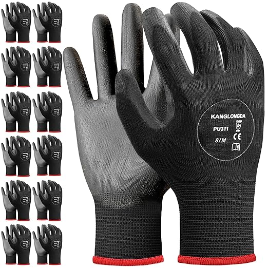 Kebada Safety Work Gloves, 12 Pairs Work Gloves by KEBADA