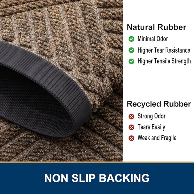 Smiry Half Circle Front Door Mat Outside Entrance, Heavy Duty Outdoor Indoor - Image 5