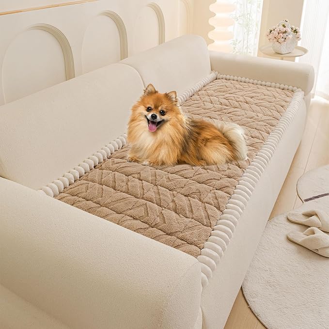 OTOB All Season Couch Cover for Dogs Washable, Non Slip Fuzzy Plush Pet Couch by OTOB