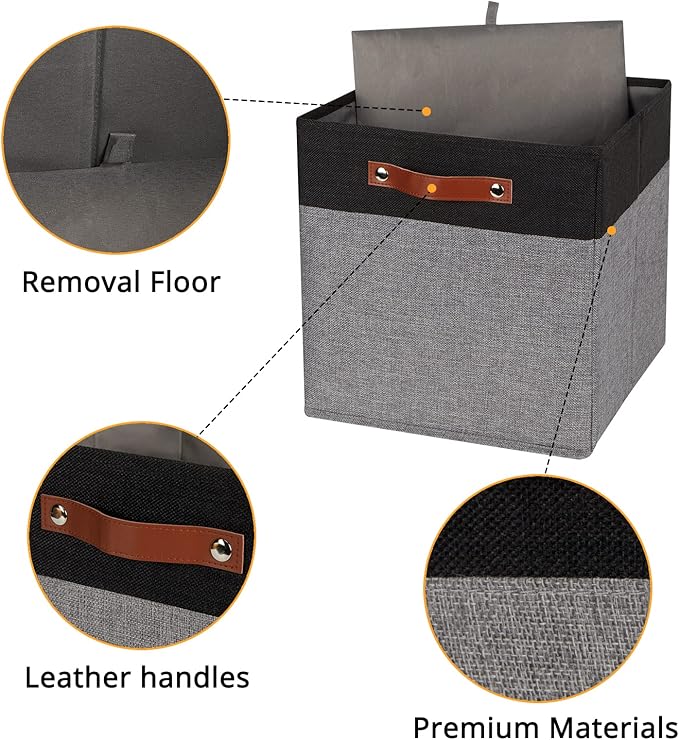 DULLEMELO 13x13 Storage Cubes, Collapsible Sturdy Cube Storage Bins - Image 6