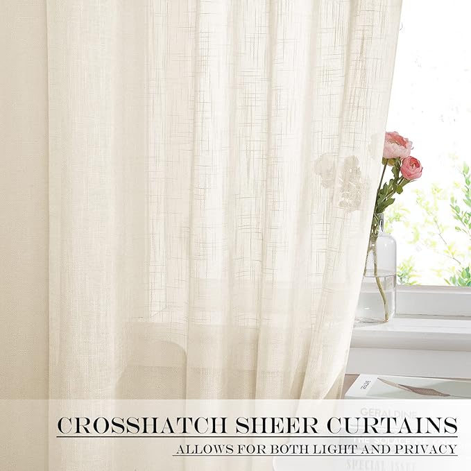 NICETOWN Sheer Door Curtain for Window, Farmhouse French Door Curtain for Front - Image 5